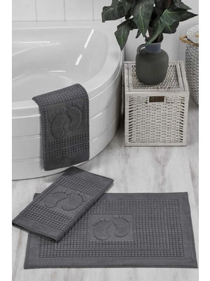 Mira Home 3 Lü Banyo Ayak Havlusu %100 Pamuklu 50X70 cm Antrasit