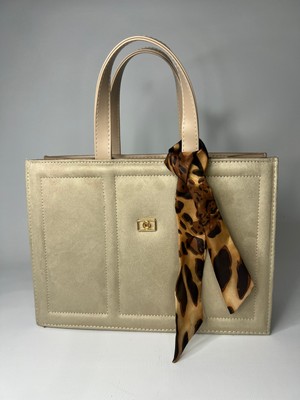 Özbu Kutu Model Fular Detaylı Süet Şık El, Kol & Omuz Çantası