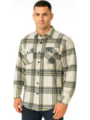 Ekose Desenli Krem Oduncu Gömlek