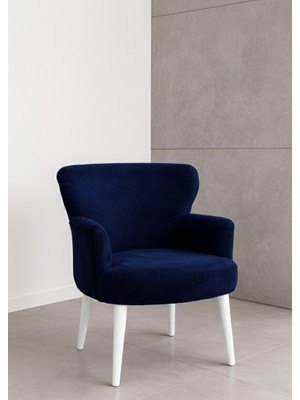 Waterybrook Tekli Berjer Koltuk - Welsoft Kumaş – Beyaz Ayaklı - 12 Renk Seçeneği