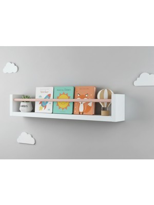 40X9 1'li  Beyaz Mdf Baby Room Organizer Çocuk Odası Montessori Eğitici Set , Kitaplık Raf , Banyo Rafı, Children's Room, Bookshelf, Bathroom Shelf.