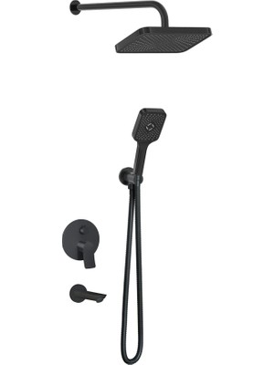 Romena | Valtemo Valero Mat Siyah Ankastre Duş Seti – 3 Yollu