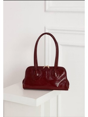 Özüm Takı Çanta Kadın Uzun Saplı Baget Kol ve Omuz Çantası Bordo