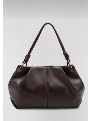 Özbu Düğüm Detaylı Suni Deri El ve Omuz Çanta