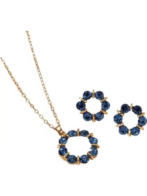 Zetconcept Zet Style Göz Alıcı Kristal Tasarımlı Takı Seti – Kolye & Küpe