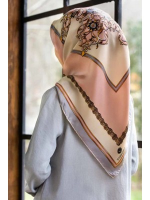 Vissona Tivil Ipek Eşarp 17538 - 6 - 0019 - 0028 Pembe Karışık Desen