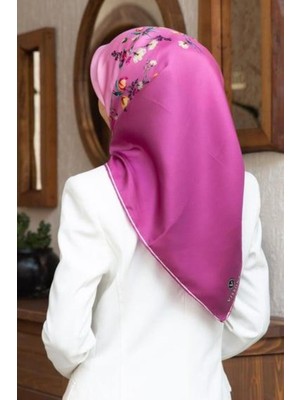 Vissona Tivil Ipek Eşarp 60849 - 6 - 0024 Pembe Yaprak Desen