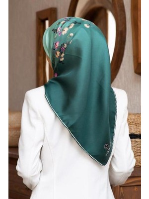 Vissona Tivil Ipek Eşarp 60849 - 9 - 0034 Mint Yeşili Çiçek Desen