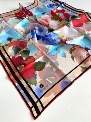 Vissona Tivil Ipek Eşarp 17343 - 5 - 0017 - 0030 Kırmızı Karışık Desen