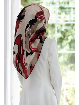 Vissona Tivil Ipek Eşarp 51619 - 2 - 0005 - 0018 Krem Karışık Desen