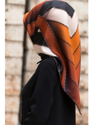 Vissona Tivil Ipek Eşarp 17518 - 2 - 0014 - 0001 Taba Karışık Desen