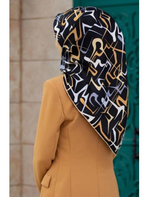 Vissona Tivil Ipek Eşarp 51736 - 3 - 0011 - 0028 Siyah Karışık Desen