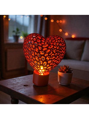 3D Tasarım Pilli Kalpli Dekoratif Işık