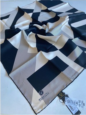 Vissona Tivil Ipek Eşarp 51519 - 0001 - 0003 Beyaz Karışık Desen