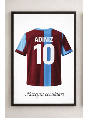 Kişiye Özel Trabzonspor Forma Temalı Duvar Tablosu (Çerçeveli)