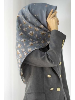 Vissona Tivil Ipek Eşarp 51776 - 8 - 0034 Mint Yeşili Karışık Desen