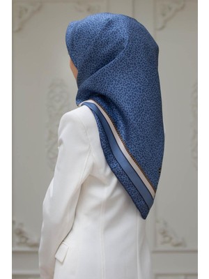 Vissona Tivil Ipek Eşarp 14195 - 0031 - 0003 Mavi Karışık Desen