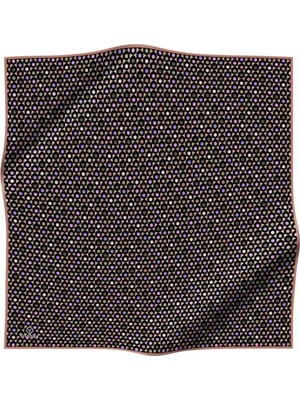 Vissona %100 Twill Ipek Nokta Desenli Siyah - Bakır Renkli 90X90 Eşarp Dikim Şekli : El Dikişi