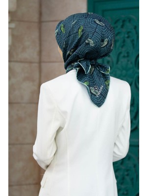Vissona Tivil Ipek Eşarp 51717 - 9 - 0040 - 0033 Lacivert Karışık Desen