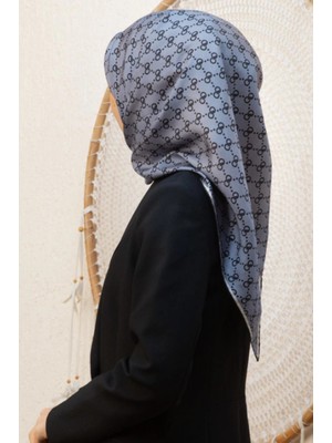 Vissona Tivil Ipek Eşarp 60782 - 4 - 0001 - 0028 Gri Karışık Desen