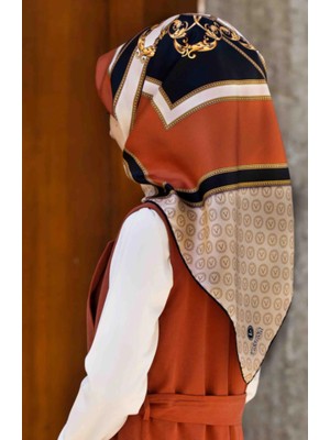 Vissona Tivil Ipek Eşarp 10667 - 2 - 0003 - 0014 Taba Karışık Desen