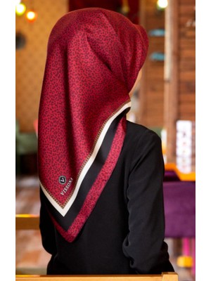 Vissona Tivil Ipek Eşarp 14195 - 10 - 0018 Bordo Karışık Desen