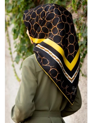 Vissona Tivil Ipek Eşarp 11315 - 2 - 0001 - 0010 Siyah Karışık Desen