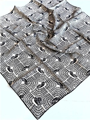 Vissona Tivil Ipek Eşarp 51717 - 2 - 0002 - 0001 Beyaz Karışık Desen