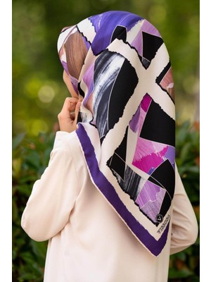 Vissona Kadın Twill Ipek Eşarp Mor Pembe