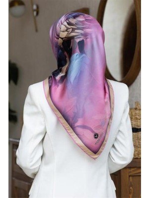 Vissona Tivil Ipek Eşarp 60842 -8 - 0024 Pembe Dokulu Desen