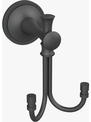 Conta Astra Serisi Mat Siyah Ikili Askı – Duvara Monte, Paslanmaz, Modern Tasarım