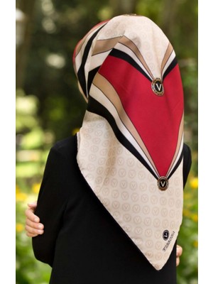 Vissona Tivil Ipek Eşarp 17505 - 9 - 0018 - 0003 Krem Karışık Desen