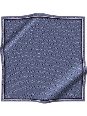 Vissona %100 Twill Ipek Çıtır Desenli Indigo Renkli 90X90 Eşarp Dikim Şekli : El Dikişi