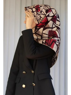 Vissona Tivil Ipek Eşarp 51810 - 1 - 0004 - 0017 Krem Karışık Desen