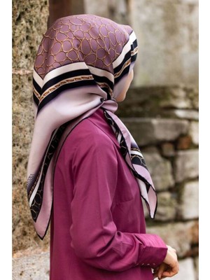 Vissona Kadın Twill Ipek Eşarp Pudra Siyah