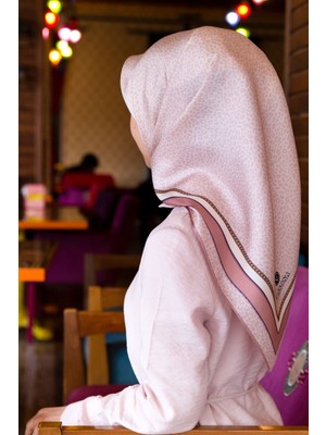 Vissona Kadın Twill Ipek Eşarp Pudra-9