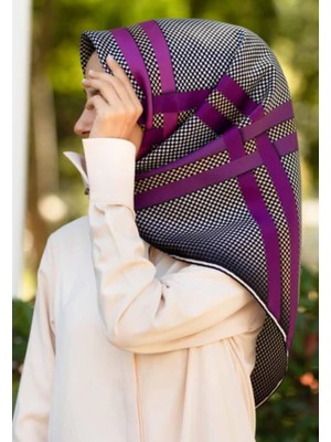 Vissona Tivil Ipek Eşarp 8374 - 1 - 0003 - 0026 Siyah Karışık Desen