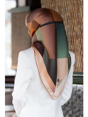 Vissona Kadın Twill Ipek Eşarp Bej - Haki