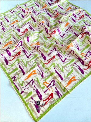 Vissona Tivil Ipek Eşarp 50073 - 12 - 0038 - 0026 Yeşil Karışık Desen