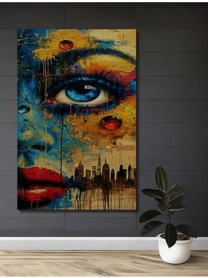 Teona Ahşap Göz Kamaştıran Renk Patlaması Soyut Sanat Ahşap Dekoratif Ev,antre,salon,ofis,mutfak Tablo