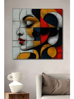 Teona Ahşap Soyut Kadın Portresi Yağlı Boya Görünümlü Ahşap Dekoratif Ev,antre,salon,ofis,mutfak Tablo