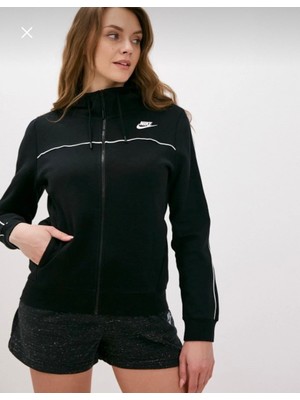 Nike Sportswear Millennium Full-Zip Hoodie Tam Boy Fermuarlı Kapüşonlu Siyah Kadın Sweatshirt CZ8338-010