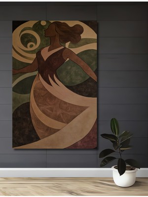 Teona Ahşap Zarif Dansçı Kadın Yağlı Boya Görünümlü Ahşap Dekoratif Ev,antre,salon,ofis,mutfak,yatak Odası Tablo