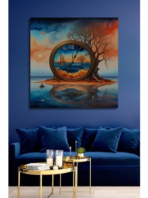 Teona Ahşap Sulu Boya Görünümlü Rüya Saat Ahşap Dekoratif Ev,antre,salon,ofis,mutfak,yatak Odası Tablo