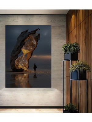 Teona Ahşap Zamanın Kristal Kum Saati Dijital Baskı Ahşap Ev,antre,salon,ofis,mutfak,yatak Odası Tablo