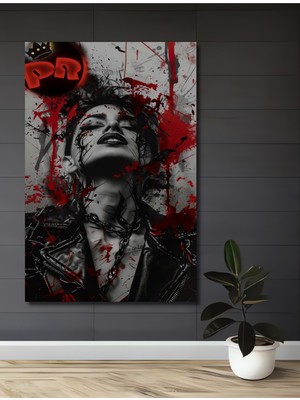 Teona Ahşap Kızıl Damla Görünümlü Modern Sanat Ahşap Ev,antre,salon,ofis,mutfak,yatak Odası Tablo