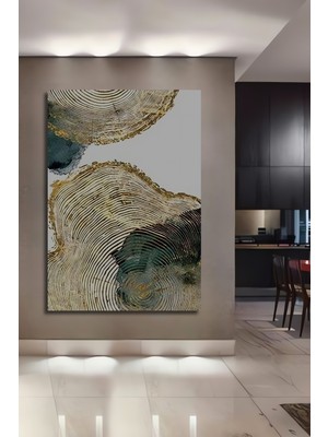 Teona Ahşap Altın Vurgulu Ağaç Desenli Modern Sanat Ahşap Ev,antre,salon,ofis,mutfak,yatak Odası Tablo