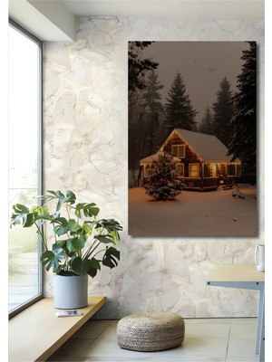 Teona Ahşap Işıltılı Kış Masalı Ahşap Dekoratif Ev,antre,salon,ofis,mutfak,yatak Odası Tablo