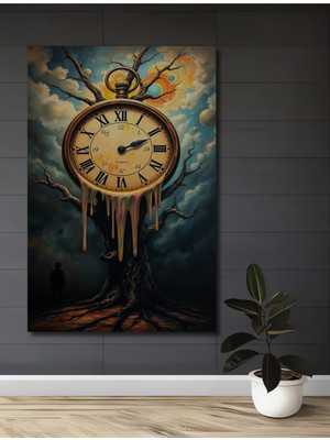 Teona Ahşap Eriyen Saat Ağaç Soyut Sanat Ev,antre,salon,ofis,mutfak,yatak Odası Tablosu