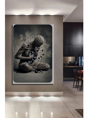 Teona Ahşap Insan Figürü Ipten Sarılı Ahşap Dekoratif Ev,antre,salon,ofis,mutfak,yatak Odası Tablo